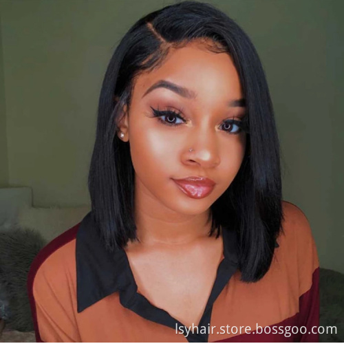 New Arrival Short Bob 4x4 Lace Closure Wig Wholesale Middle Left Right Side Part,100% Brazilian Human Hair Wig With Closure